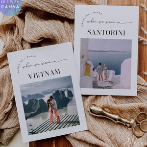Destination Photo Table Numbers: Wedding Table Card Template (Canva #MB01)
