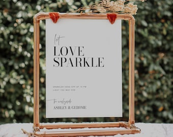 Printable Sparkler Send Off Sign Template, Modern Sparkler Sign, Editable Sparkler Sign, Custom Wedding Sparkler Sign, Minimalist Sign #059