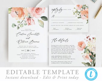 printable wedding invitation etsy wedding invitation templates download