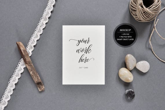 Styled Stock Photography Card Mockup Wedding Invitation Greeting