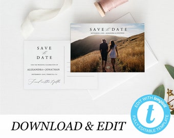 save the date postcard template etsy