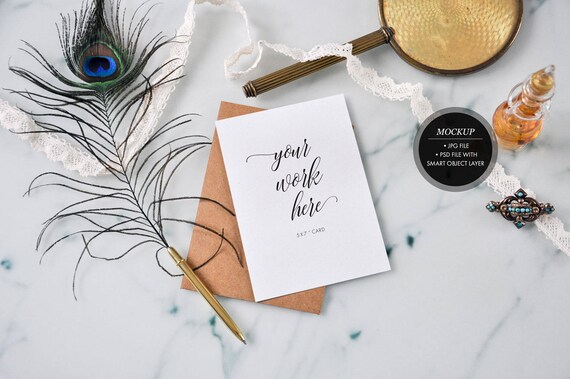 Styled Stock Photographywedding Stationery Mockup Greeting Card Mock Up