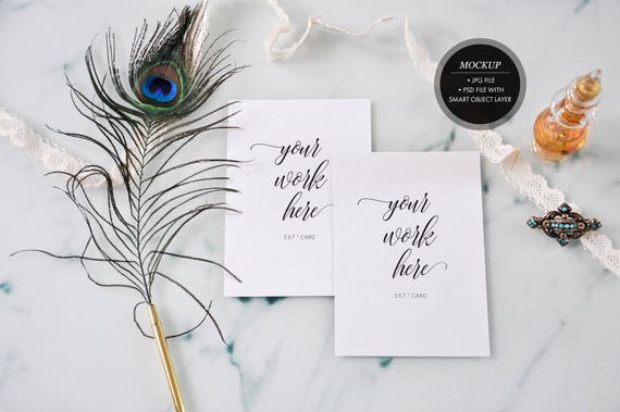 Styled Stock Photography Wedding Stationery Mockup Greeting Card Mock