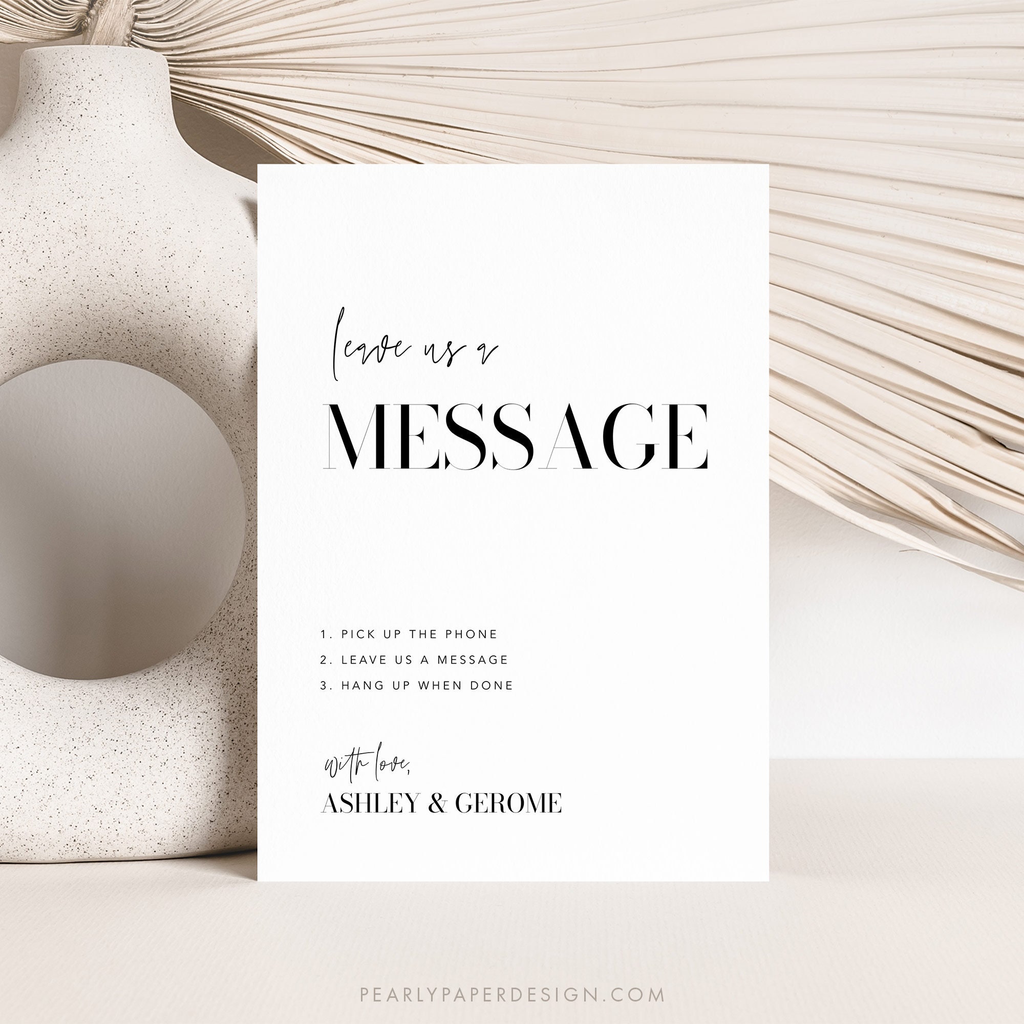 Write A Message Sign Phone Message Guest Book Sign, Audio Guestbook Sign Template, Modern ...