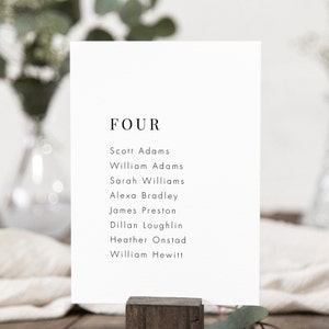 Printable Seating Cards Template for a Small Wedding Modern Table Cards ...