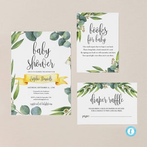 Eucalyptus Baby Shower Invitation Template Download Baby Shower Invite ...