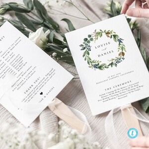 Rustic Wedding program Fan Printable Wedding Ceremony Fan Template Rustic Wedding Program template Instant download Templett 15