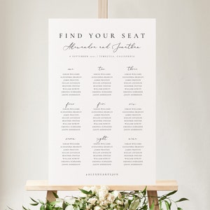 Small Wedding seating chart template Minimalist Seating Plan Printable Seating Plan Editable Sign Templett 10 image 3