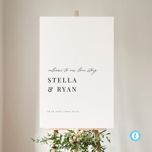 Minimalist wedding signs Wedding welcome sign Template Download Modern Wedding Sign Printable welcome poster Editable Welcome Sign 24