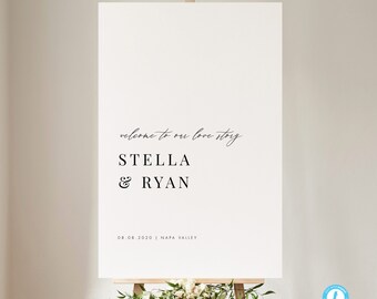 Minimalist wedding signs Wedding welcome sign Template Download Modern Wedding Sign Printable welcome poster Editable Welcome Sign 24