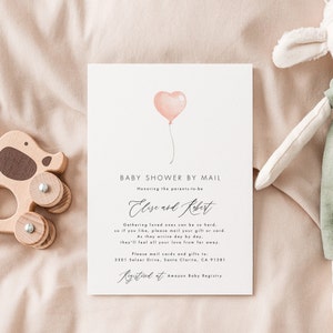 Pink Baby Shower by Mail Vorlage Download Baby Shower from Afar Einladung Printable Baby Girl Baby Shower Templett