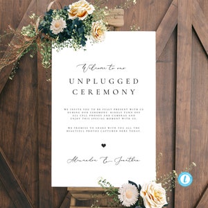 Unplugged Wedding Sign Template Download Modern Simple Printable Unplugged Sign Unplugged Ceremony Templett 10