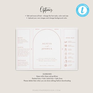 Terracotta Gatefold Wedding Invitation Template Download Arched Wedding Invite Modern Wedding Invitation Set Templett editable Wedding 39 image 7