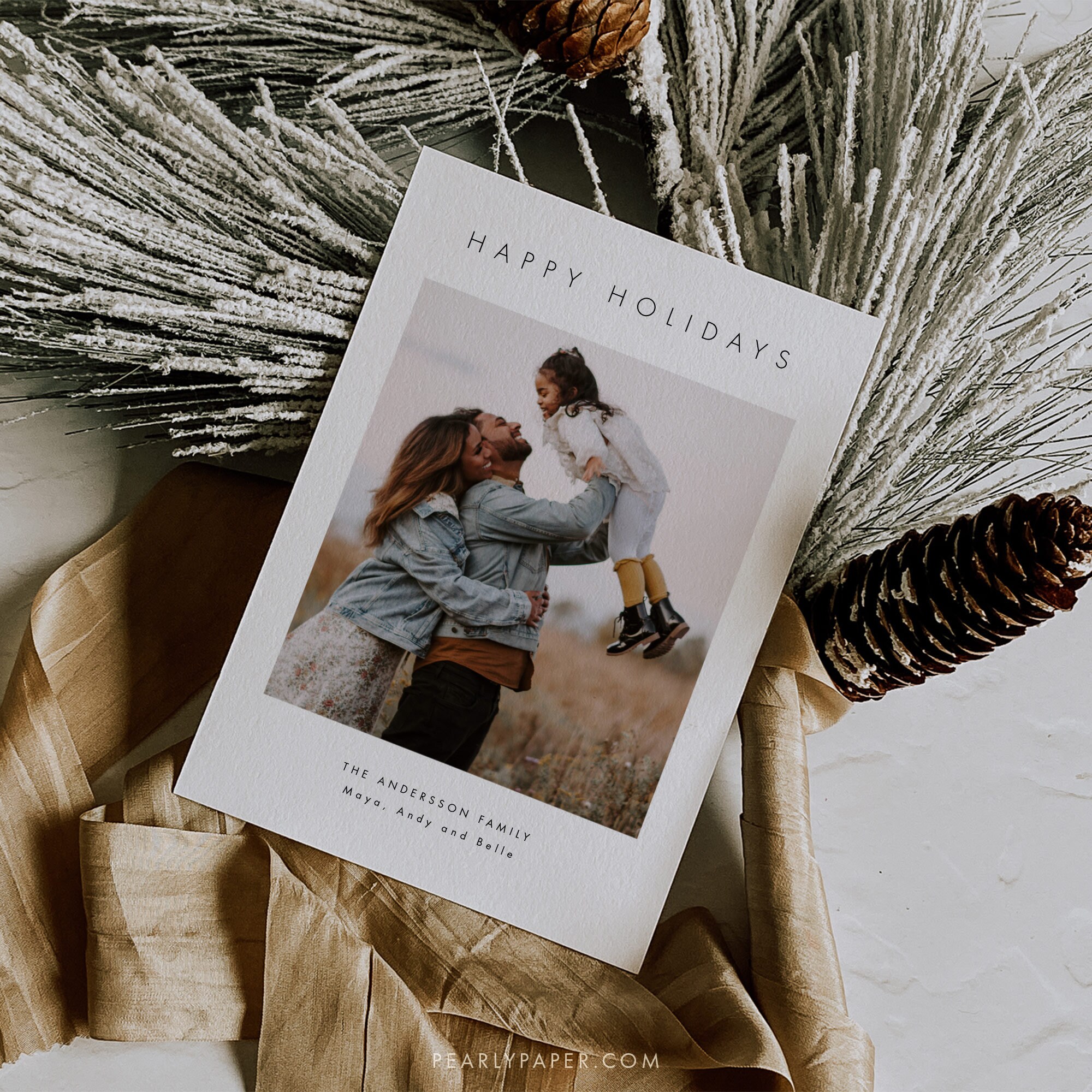 Printable Holiday Card Template Minimalist Photo Holiday | Etsy