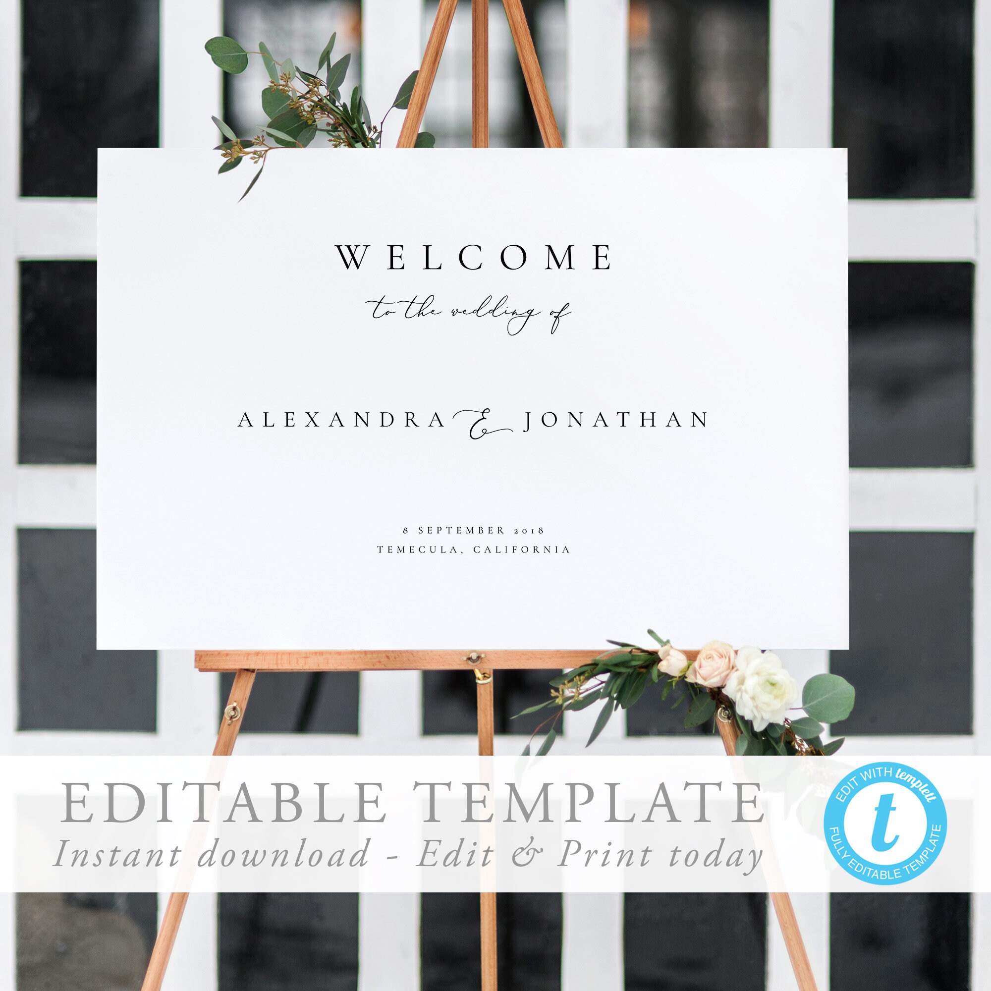 Welcome To Our Wedding Sign Template Minimalist Wedding Welcome Sign A11 Instant Download Printable Wedding Poster