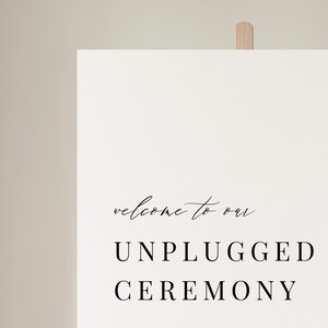 Minimalist Unplugged Wedding Sign Template Download Modern Unplugged ...