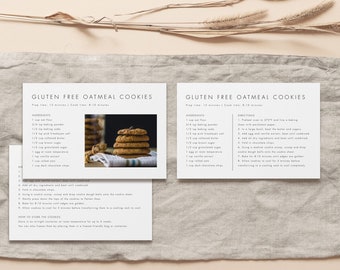 Editable Recipe Card Personalized recipe Template Download Minimalist Recipe Card with Photo Printable Recipe Template Templett  21