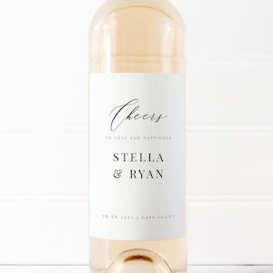 Minimalist Wine Label Template Printable Modern Wine Bottle Label Wedding Bottle Label Modern editable Templett  #24