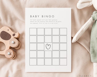 Minimalist Baby Shower Bingo Template Virtual Baby Bingo Templett Bingo Cards Baby Shower Games Printable Baby Shower Activity Game #M21