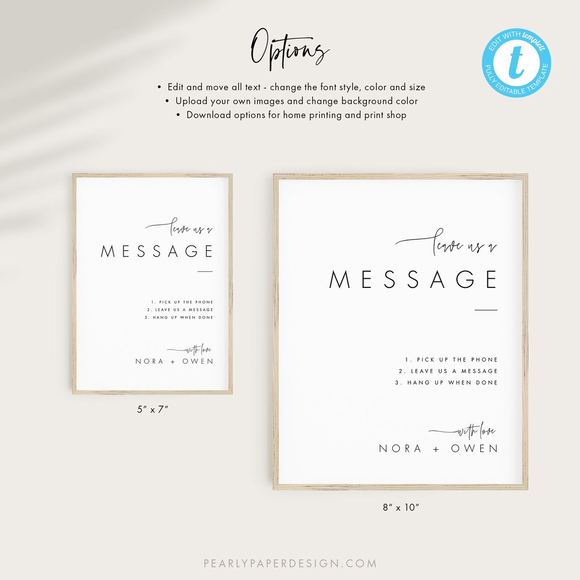 Write A Message Sign Phone Message Guest Book Sign, Audio Guestbook Sign Template, Modern ...