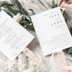 Elegant Wedding Ceremony program Fan Template Download Simple modern Wedding program Fan Templett printable Wedding Ceremony Fan #ISSA