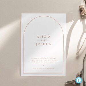 Desert Minimalist Wedding Invitation Template Download Printable Wedding Invite Templett Burnt Orange Terracotta Wedding Modern Wedding #39