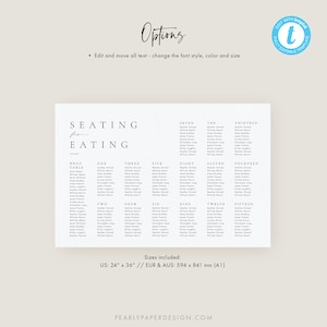 Simple Wedding Seating Chart Template Elegant Minimalist Seating Plan