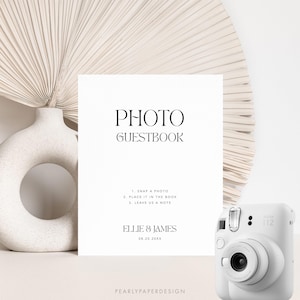 Photo Guestbook Sign Template, Wedding Photo Guestbook Sign, Modern Photo Guest Book Sign, Photo Sign our Guestbook Sign, Templett #090