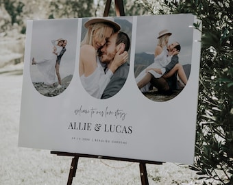 Wedding Welcome sign Template, Photo Welcome Sign, Modern Wedding Photo Sign Template Download, Printable Welcome Poster, Editable Sign #54