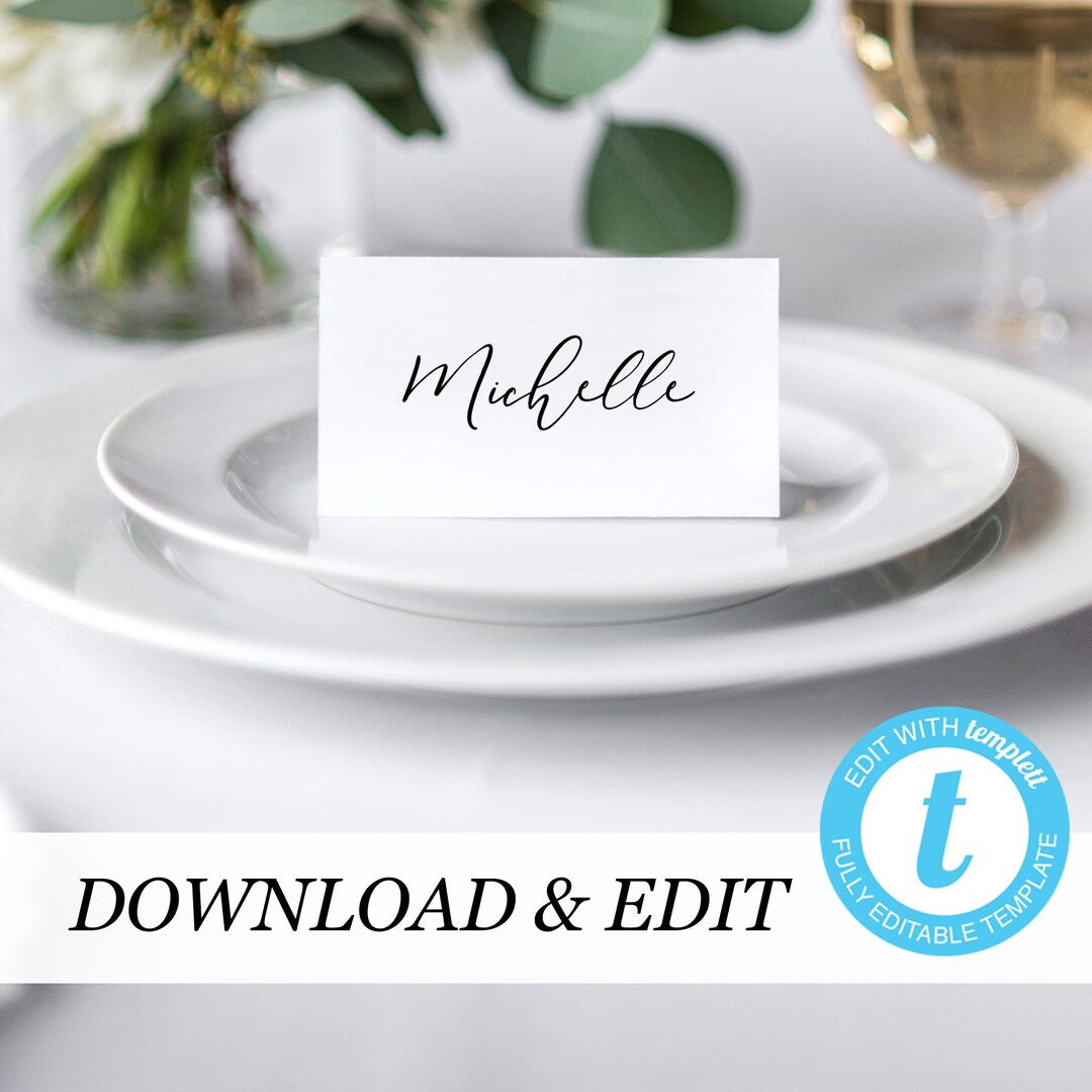 Place Card Template Printable Wedding Place Cards Wedding Place Cards ...