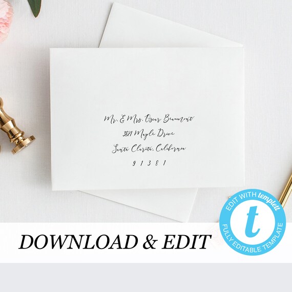 Envelope Template Printable Wedding Envelope Templett - Etsy