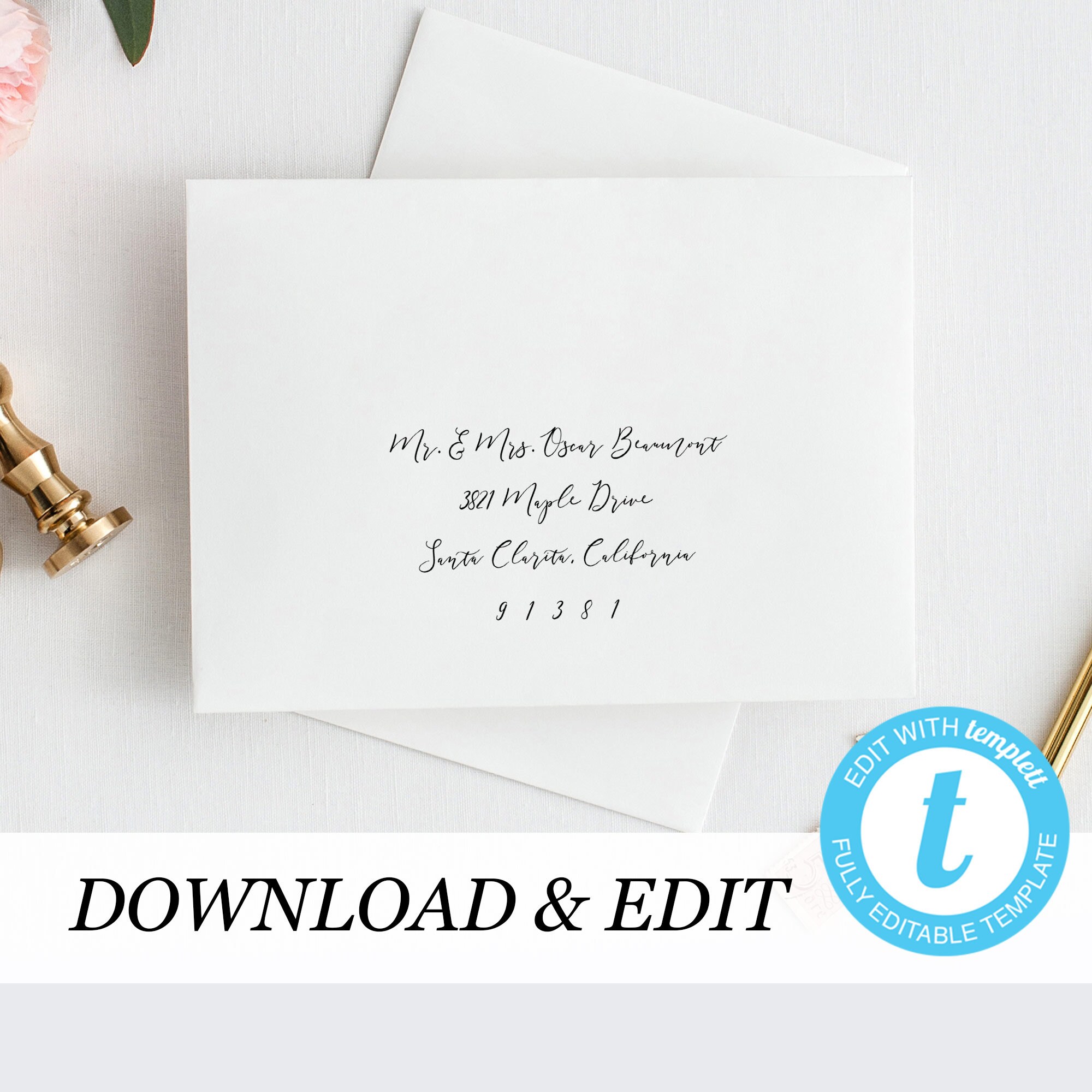 Envelope Template, Printable Wedding Envelope Templett, Address Template,  Calligraphy, Instant Download, DIY Envelope Editable Address Label - Etsy, image size:2000x2000