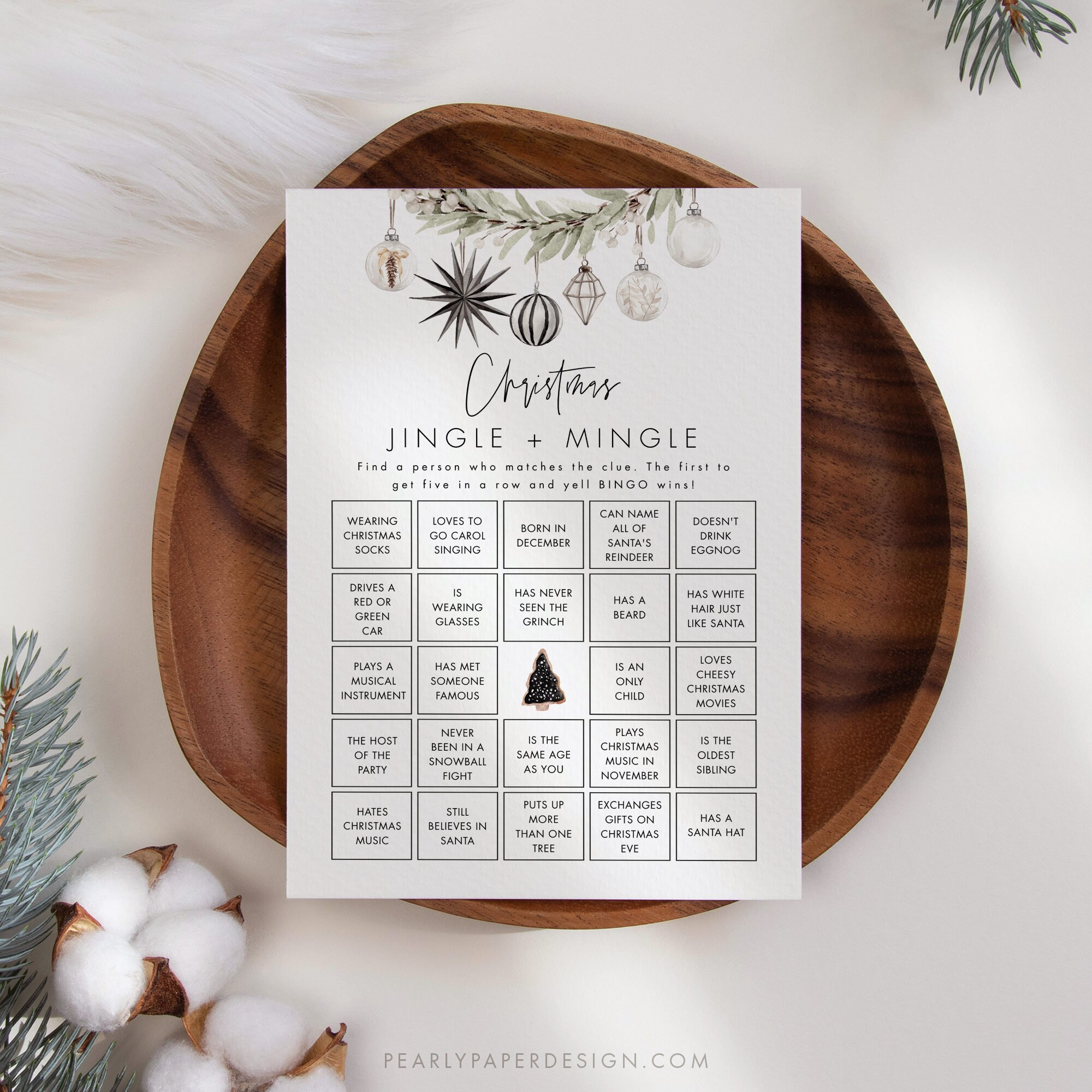 Jingle and Mingle Game Download, Find the Guest Bingo Game Template ...