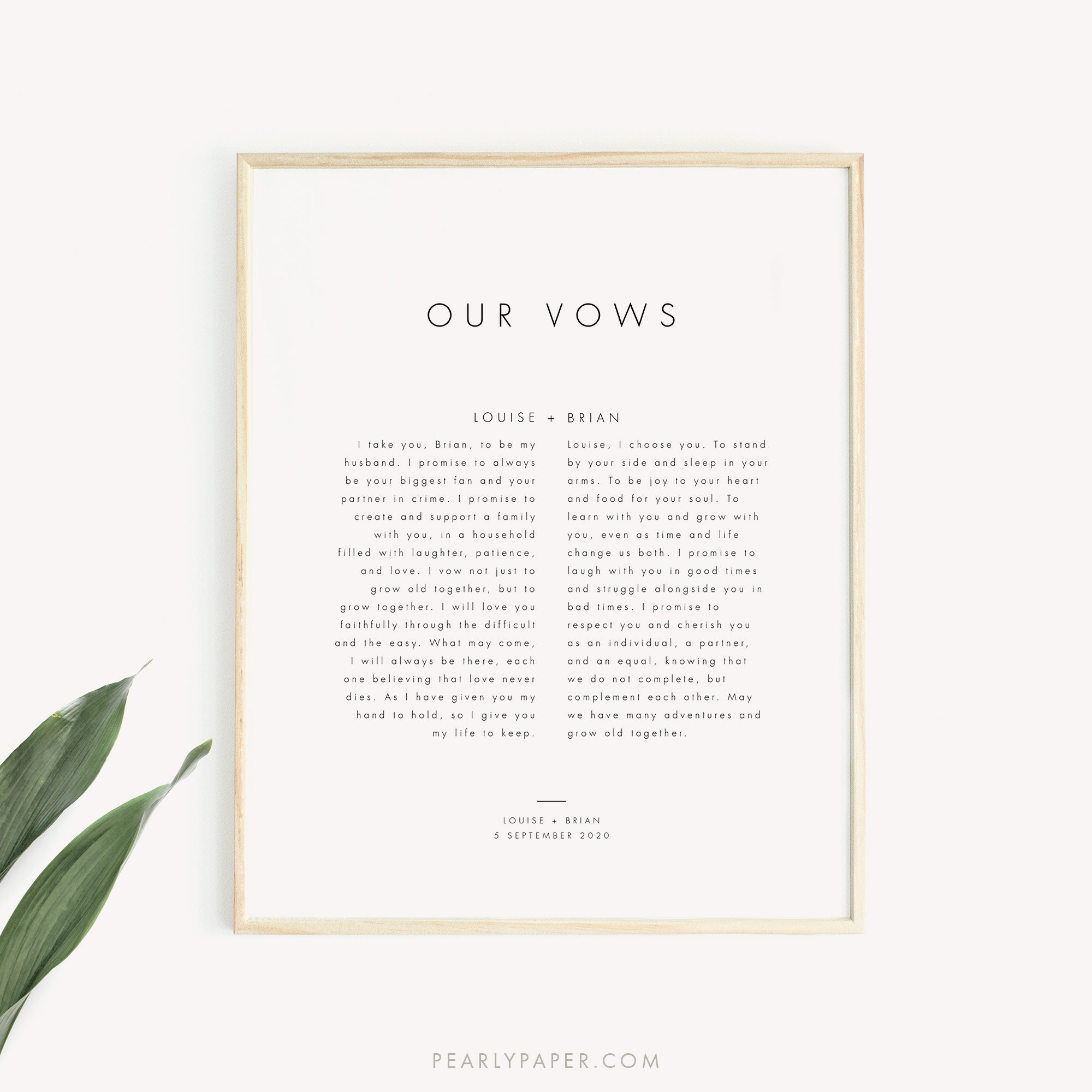Simple Wedding Vows Template Download Printable Vows Etsy
