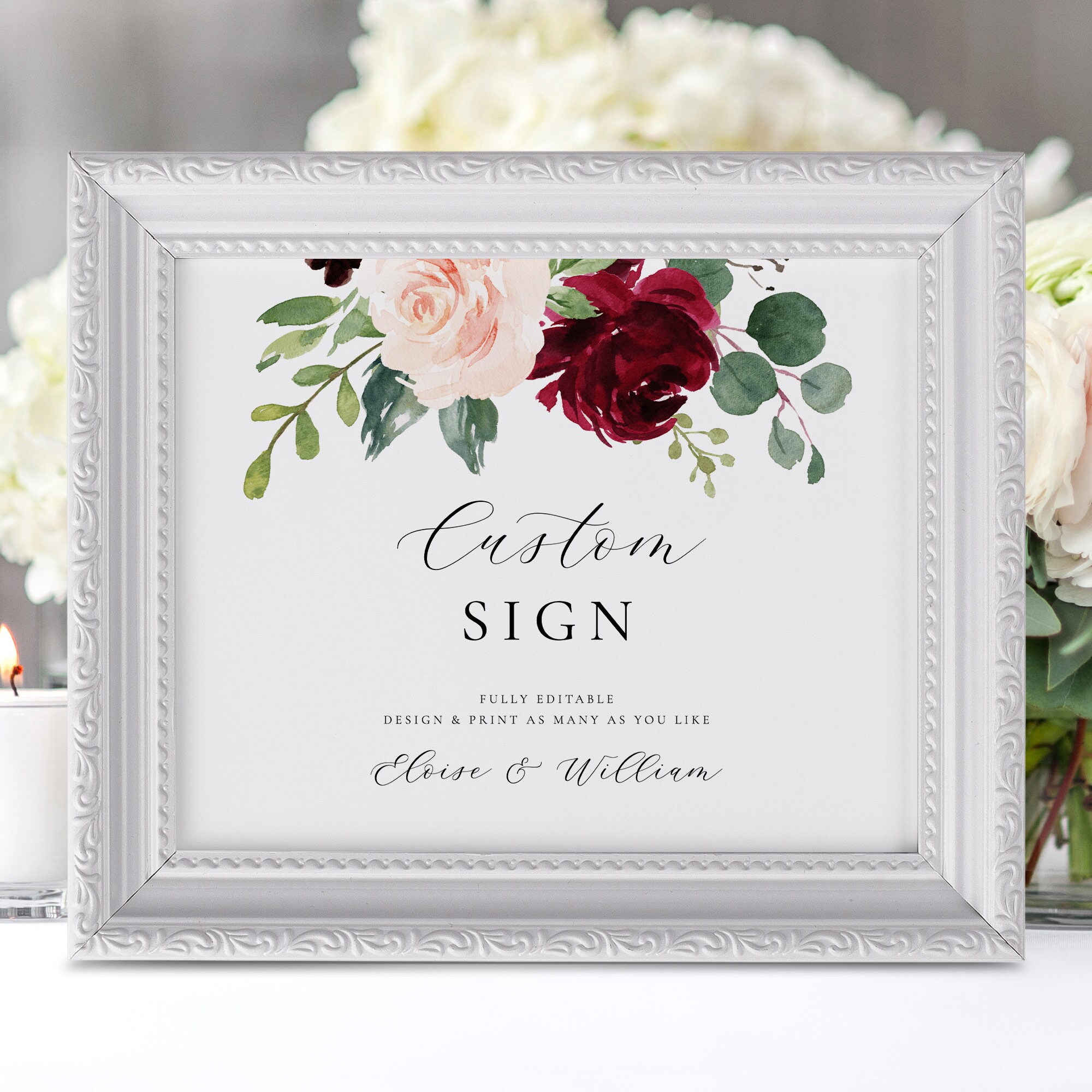 Custom Sign Template Printable Wedding Sign Editable Wedding - Etsy