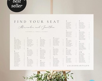 Alphabetical seating chart template Download Minimalist Seating Alphabetized Printable Seating Plan Editable Sign Templett 10