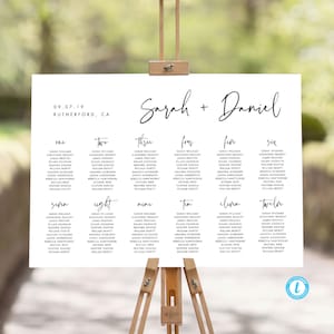 Table seating chart template download Modern Seating Elegant Wedding Seating Chart Simple Printable Seating Plan Editable Sign Templett 16