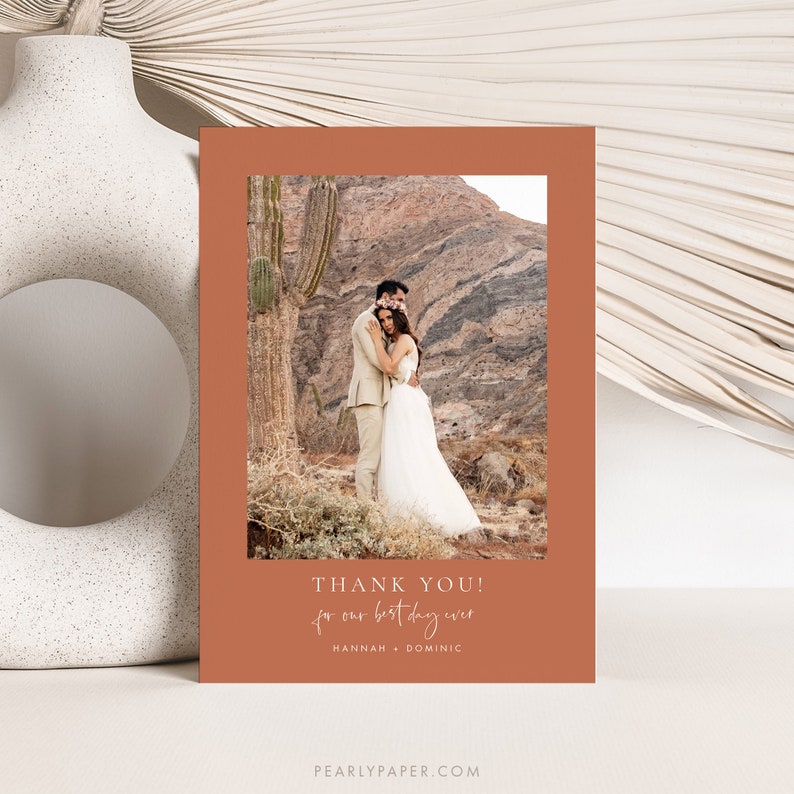 Terracotta Thank You Card Template Download, Burnt Orange Thank You ...