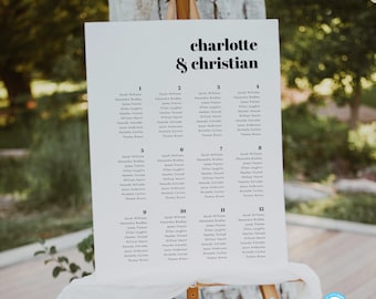 Modern Seating Chart Sign Template Download Modern Seating Template Wedding Seating Printable Seating Plan Seating Sign Templett #33