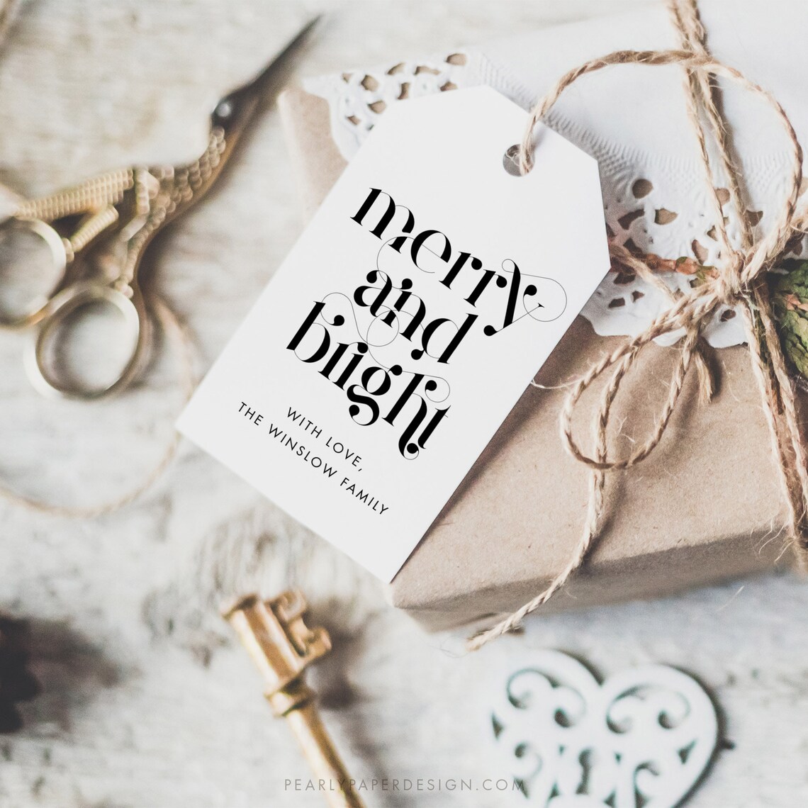 Merry and Bright Gift Tag Download, Christmas Gift Tags Template ...