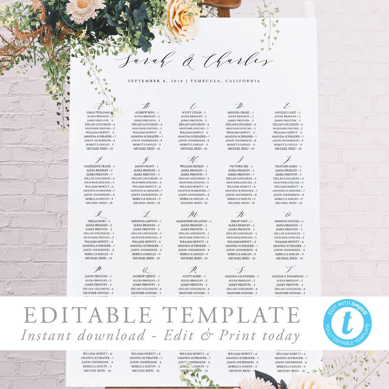 Modern Wedding Seating Chart