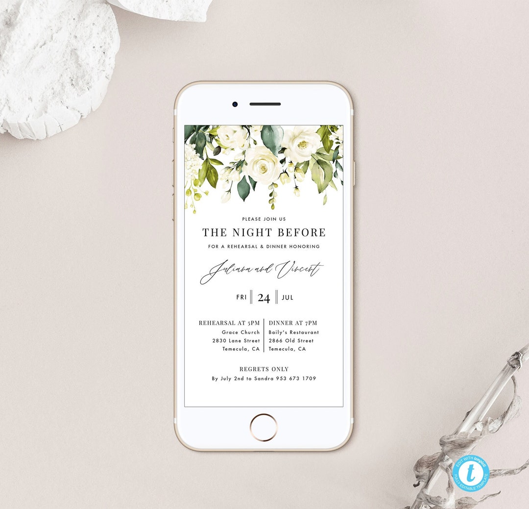 Rustic Rehearsal Dinner Evite Template Download Floral Rehearsal ...