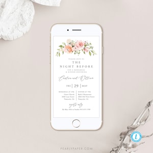 Floral Rehearsal Dinner Evite Template Download Rustic Rehearsal Digital Rehearsal Dinner Invite Electronic Invitation Templett 17