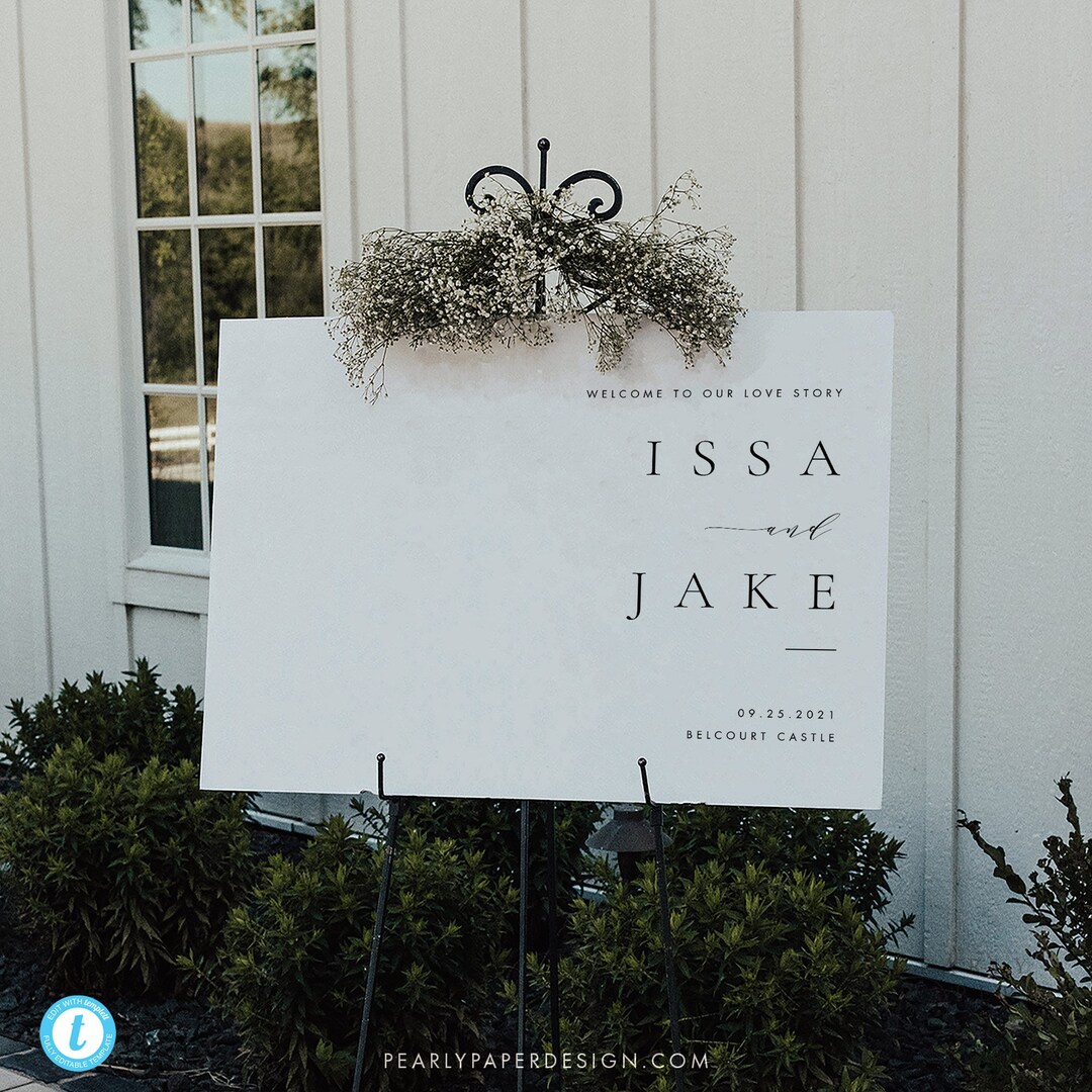Modern Wedding Signs Wedding Welcome Sign Template Download Modern ...