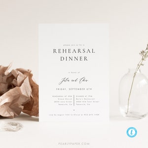 Simple Wedding Rehearsal Dinner Template Download Modern Wedding Dinner Rehearsal Invitation Rehearsal Invite #31