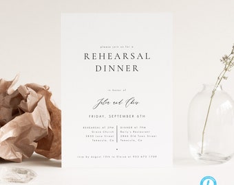 Simple Wedding Rehearsal Dinner Template Download Modern Wedding Dinner Rehearsal Invitation Rehearsal Invite #31