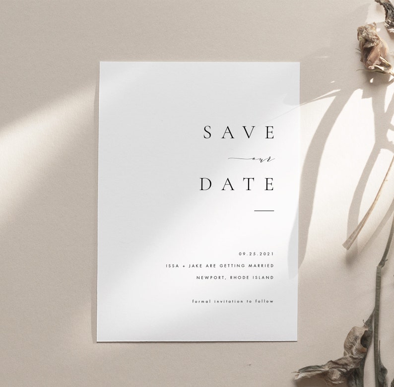 Elegant Save the Date Template Download Custom Modern Simple Save the Date Card Templett Printable Save our date invitation 36 image 3