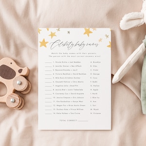 Celebrity Baby Names Game Template Baby Shower Games Printable Baby Game Baby Name Game Templett baby Shower Activity