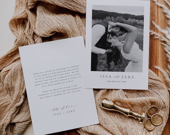 Minimalist Thank You Card template download Printable Modern Wedding thank you card with Photo thank you Templett #ISSA