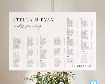 Alphabetical seating chart template Download Minimalist Seating Alphabetized Printable Seating Plan Editable Sign Templett 24